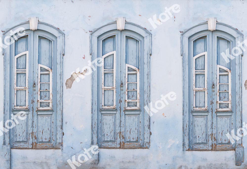 Kate Vintage Blue Backdrop Shabby Wall Designed by Chain Photography - Kate Backdrop AU