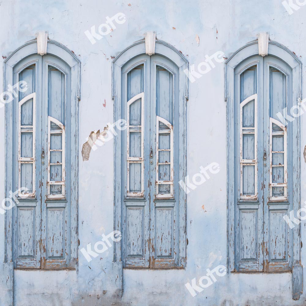 Kate Vintage Blue Backdrop Shabby Wall Designed by Chain Photography - Kate Backdrop AU