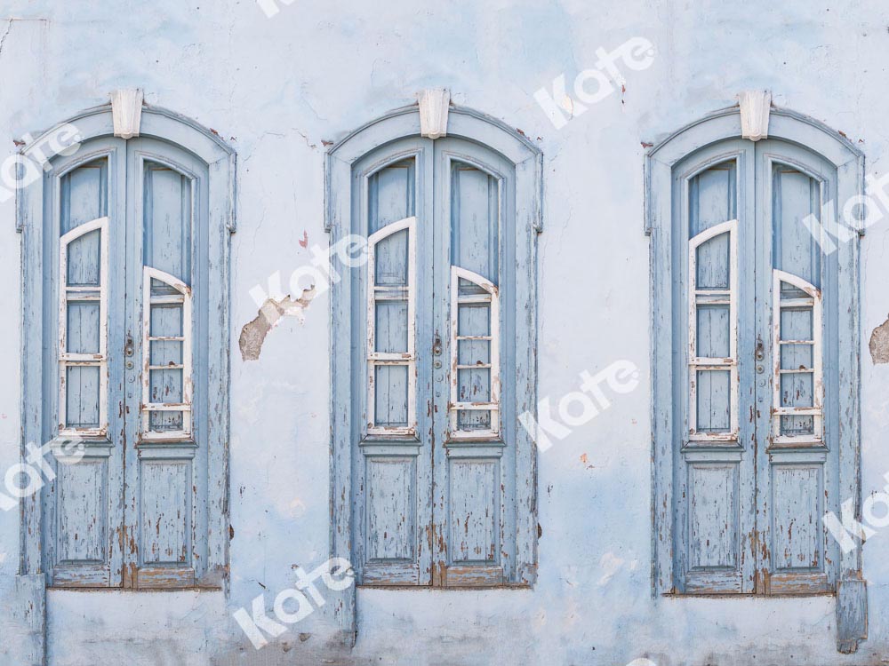 Kate Vintage Blue Backdrop Shabby Wall Designed by Chain Photography