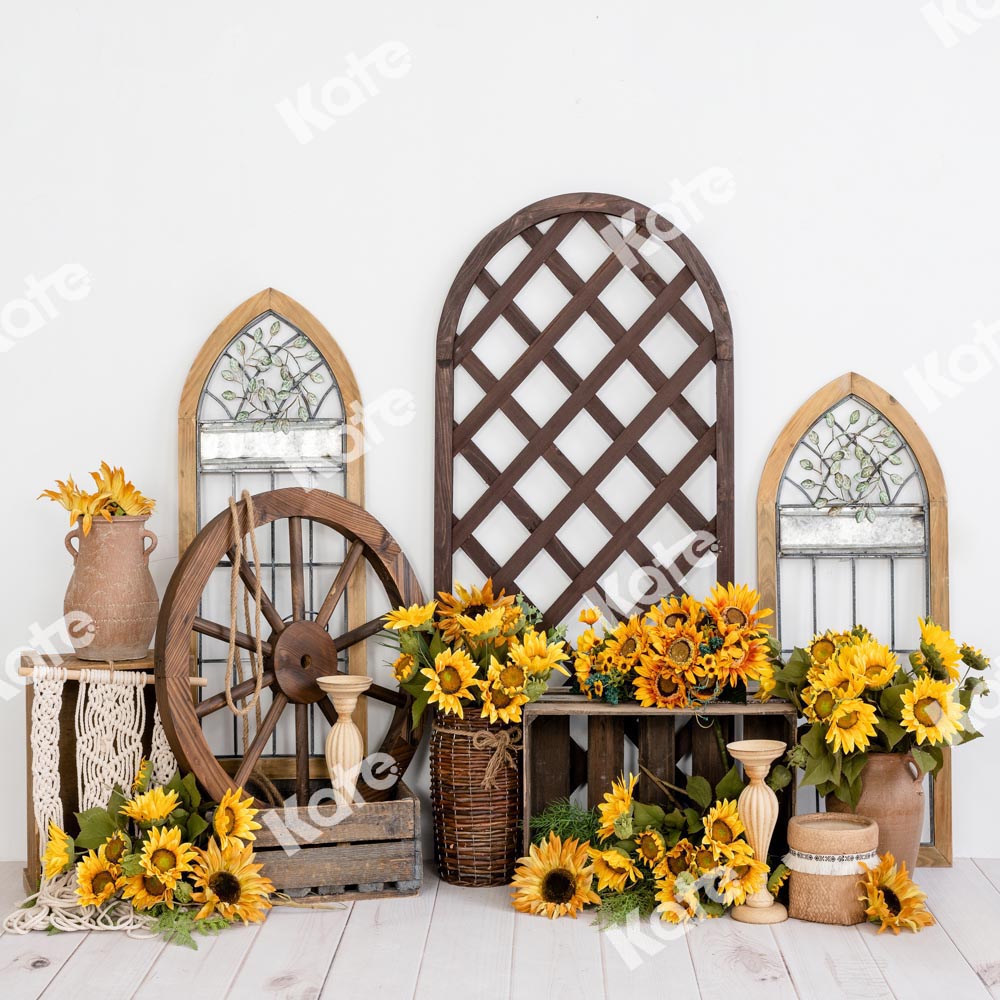Kate Spring Retro Backdrop Summer Sunflower Designed by Emetselch - Kate Backdrop AU