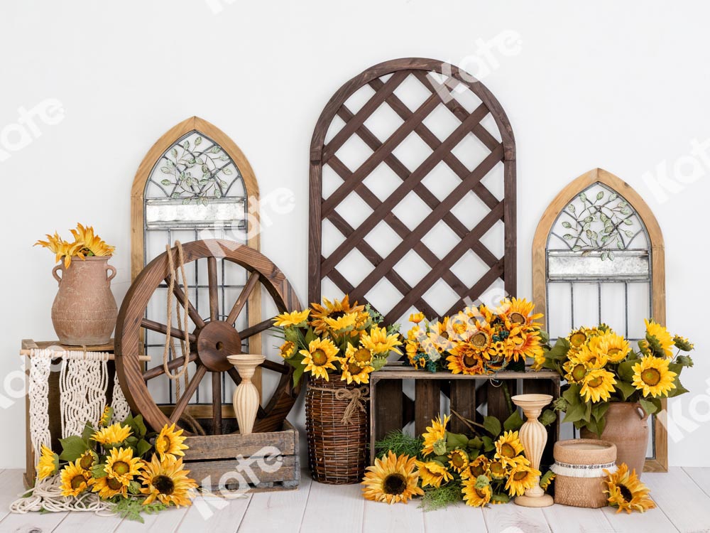 Kate Spring Retro Backdrop Summer Sunflower Designed by Emetselch - Kate Backdrop AU