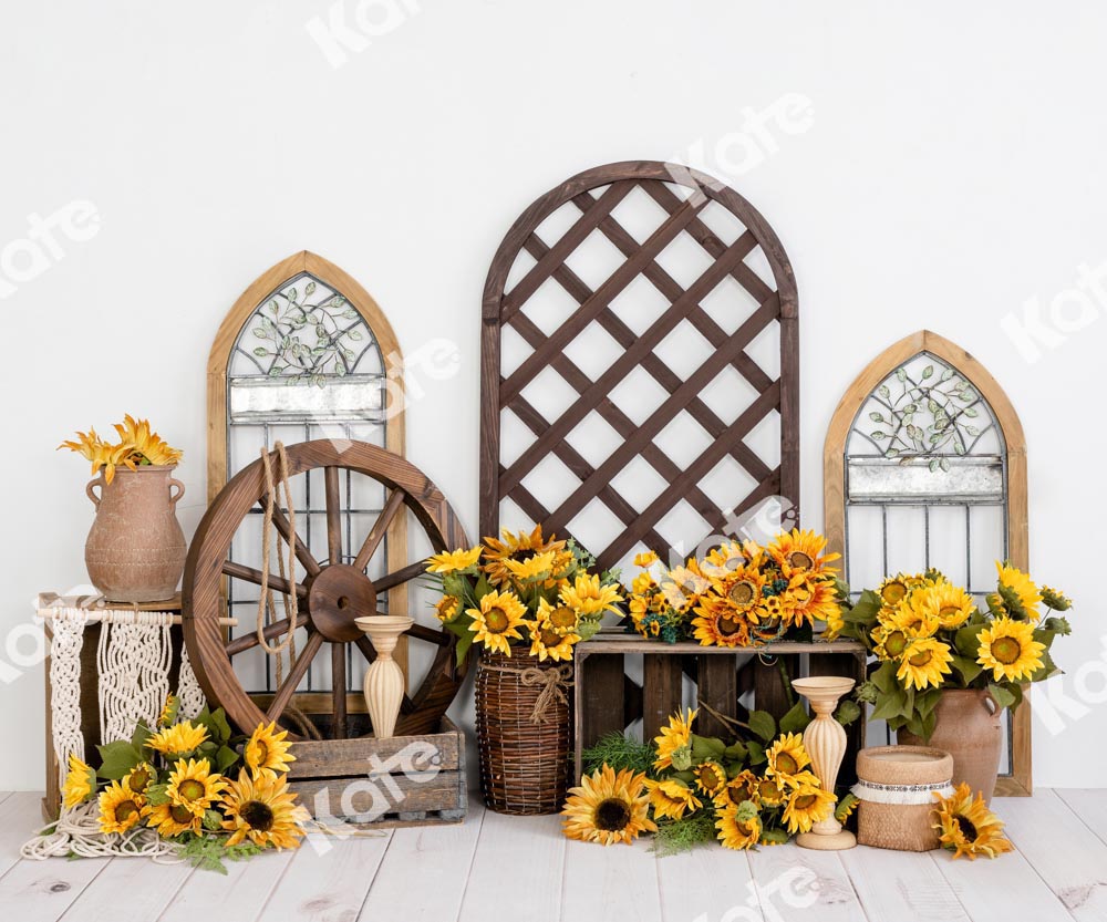 Kate Spring Retro Backdrop Summer Sunflower Designed by Emetselch - Kate Backdrop AU