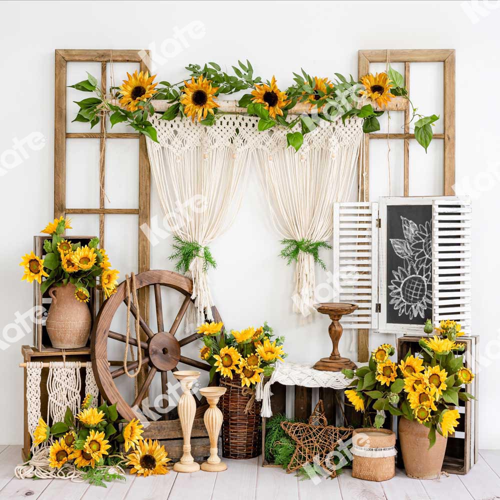 Kate Spring Farm Backdrop Summer Sunflower Designed by Emetselch