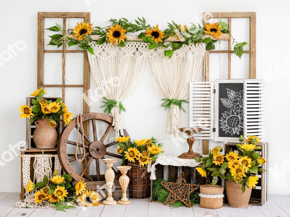 Kate Spring Farm Backdrop Summer Sunflower Designed by Emetselch