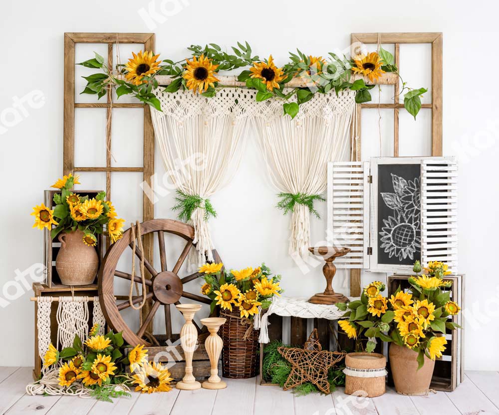 Kate Spring Farm Backdrop Summer Sunflower Designed by Emetselch