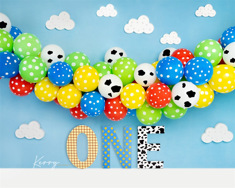 Kate Balloon Backdrop 1st Birthday for Photography Designed by Kerry Anderson