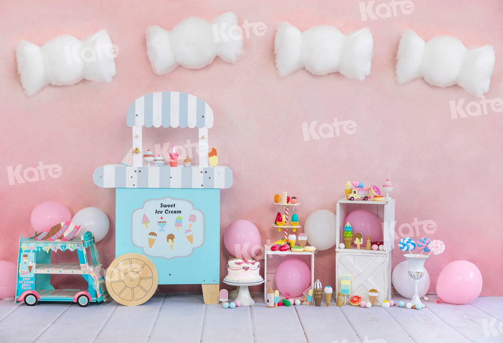 Kate Sweet Ice Cream Backdrop Cake Smash Designed by Emetselch - Kate Backdrop AU