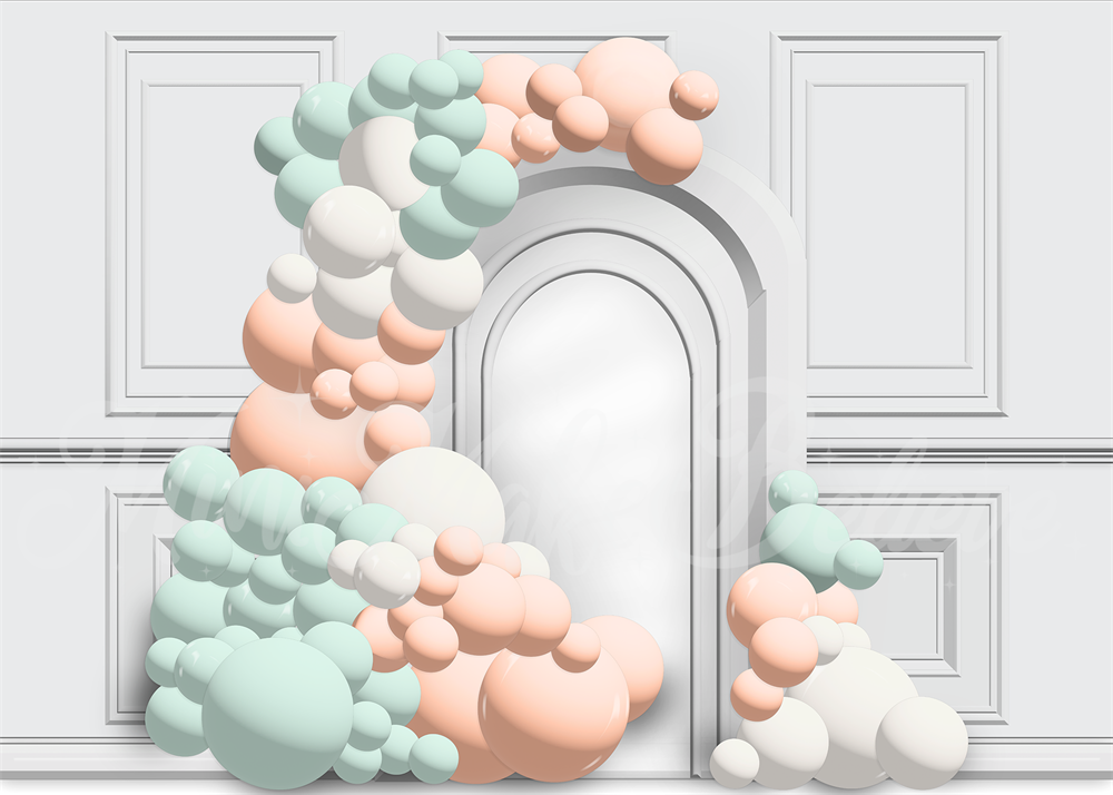 Kate Cartoon Balloon Arch Backdrop Cake Smash Birthday Designed by Mini MakeBelieve - Kate Backdrop AU