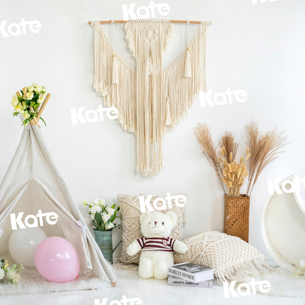 Kate Boho Room Backdrop Cake smash Tent Teddy Bear Designed by Emetselch - Kate Backdrop AU