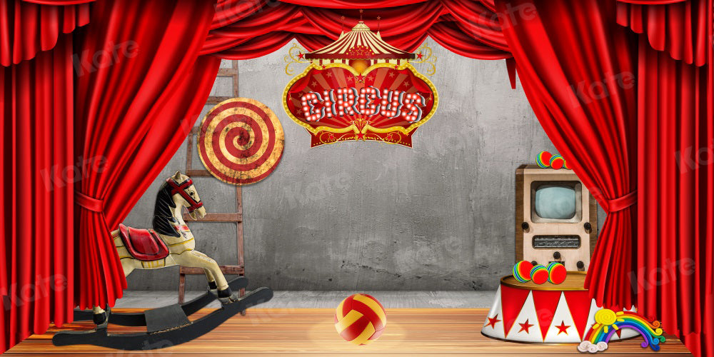 Kate Circus Backdrop Trojan Horse Stage for Photography - Kate Backdrop AU