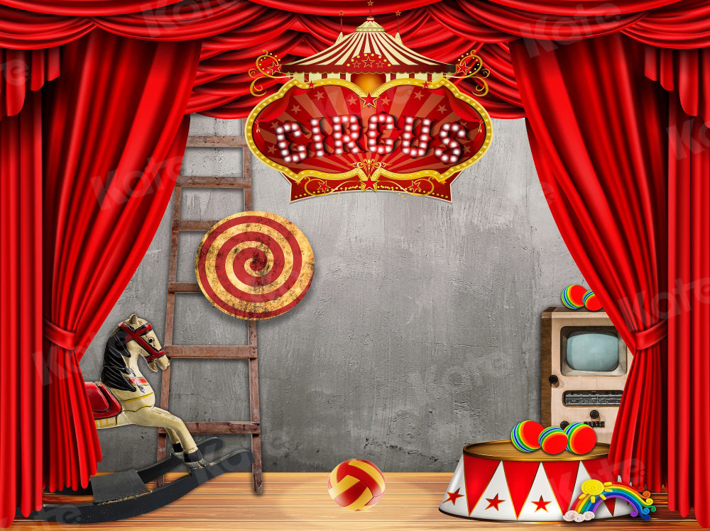 Kate Circus Backdrop Trojan Horse Stage for Photography - Kate Backdrop AU