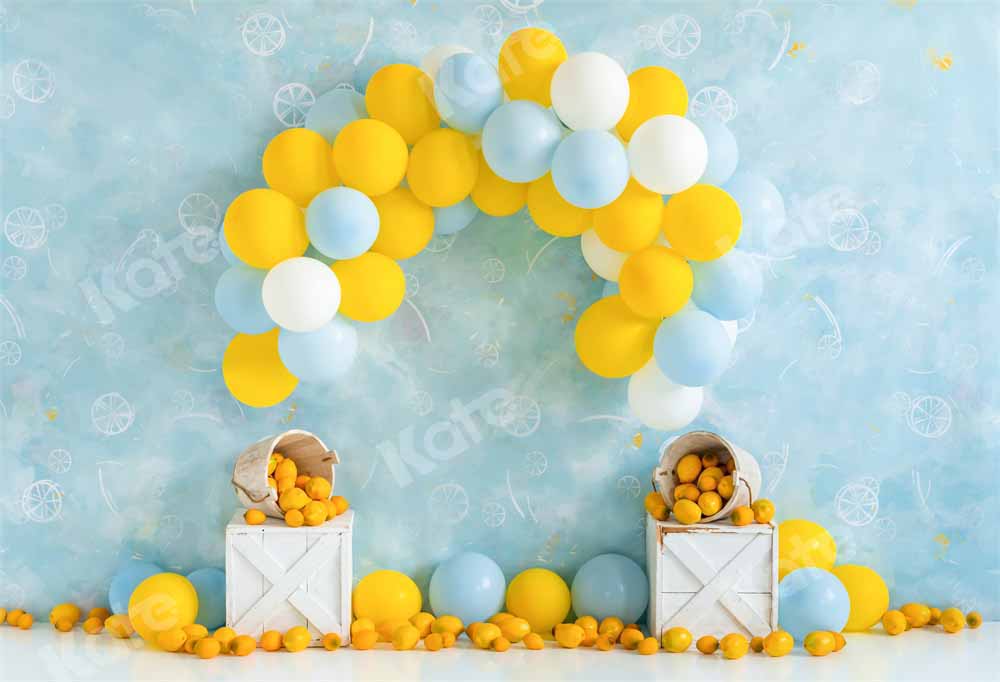 Kate Summer Lemon Balloon Backdrop Baby Shower Designed by Emetselch - Kate Backdrop AU