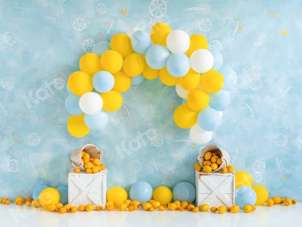 Kate Summer Lemon Balloon Backdrop Baby Shower Designed by Emetselch - Kate Backdrop AU