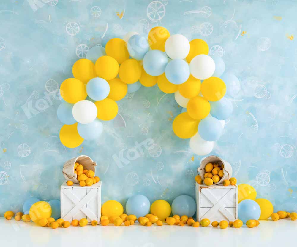 Kate Summer Lemon Balloon Backdrop Baby Shower Designed by Emetselch - Kate Backdrop AU