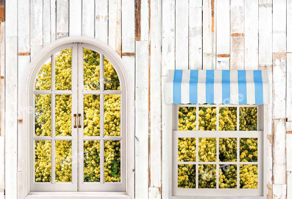 Kate Summer Flower Window Backdrop Designed by Chain Photography