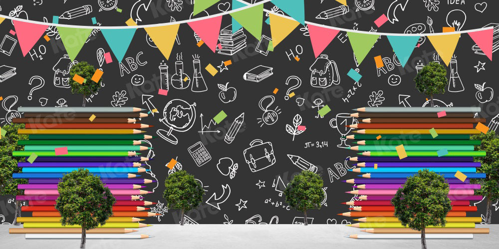 Kate Colored Pencil Party Backdrop School for Photography - Kate Backdrop AU
