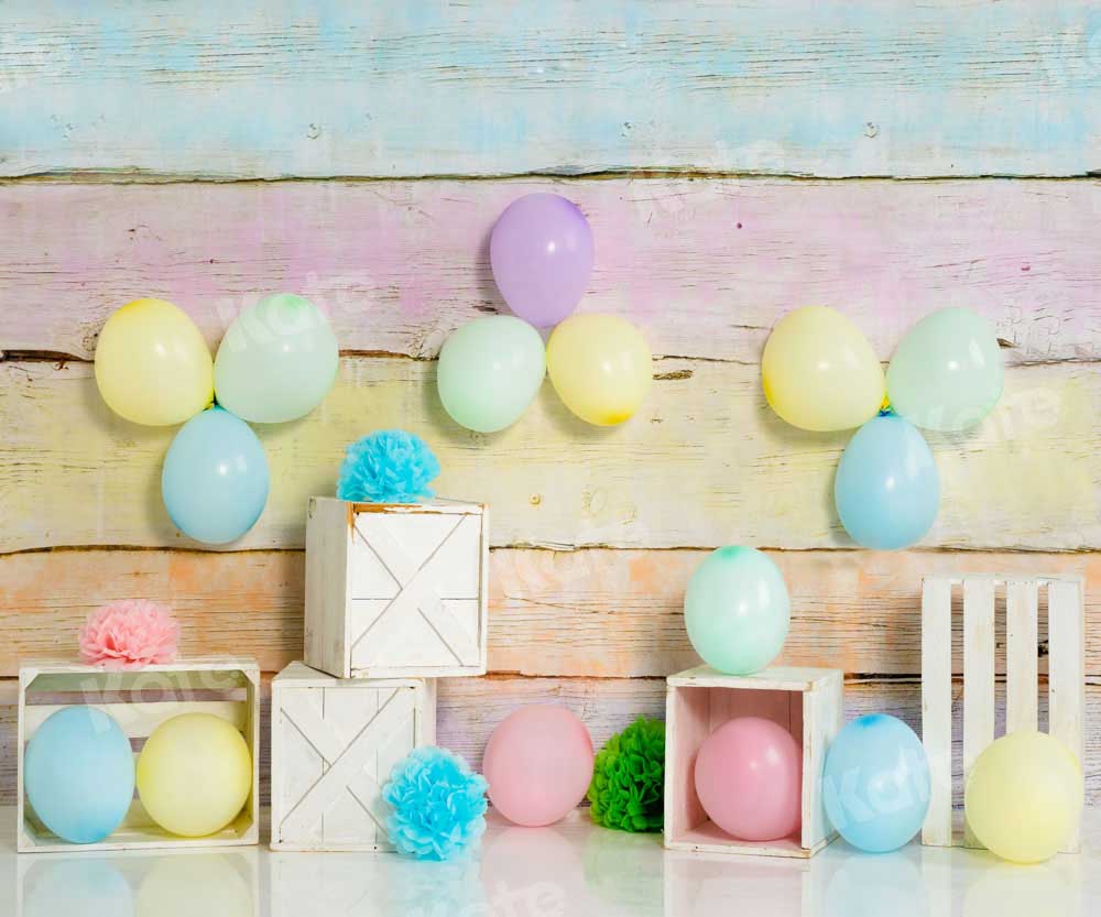Kate Children Colorful Balloons Backdrop Cake Smash Designed by Emetselch - Kate Backdrop AU