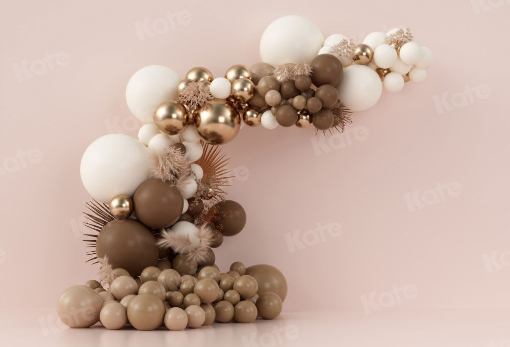 Kate Boho Balloons Backdrop Cake Smash Fall Designed by Uta Mueller Photography - Kate Backdrop AU