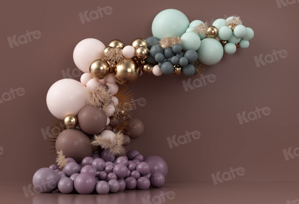 Kate Boho Balloons Backdrop Fall Birthday Designed by Uta Mueller Photography - Kate Backdrop AU