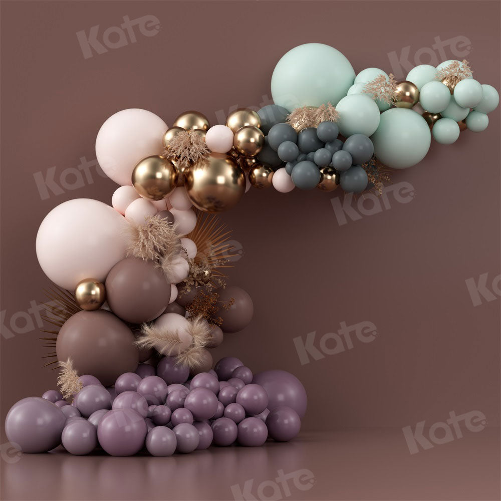 Kate Boho Balloons Backdrop Fall Birthday Designed by Uta Mueller Photography - Kate Backdrop AU