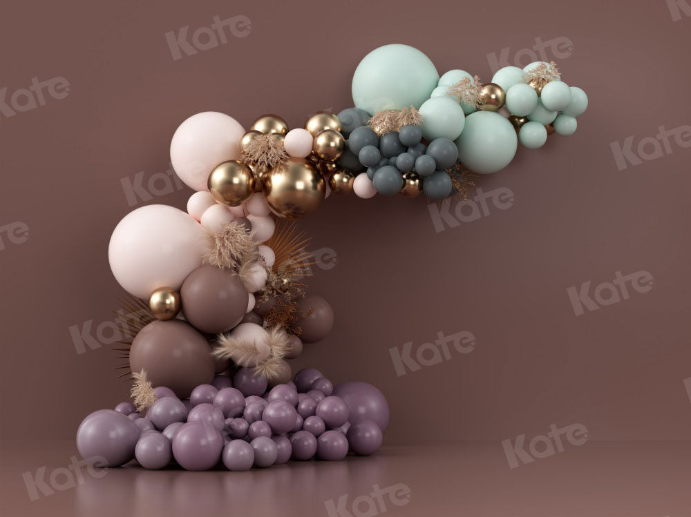 Kate Boho Balloons Backdrop Fall Birthday Designed by Uta Mueller Photography - Kate Backdrop AU