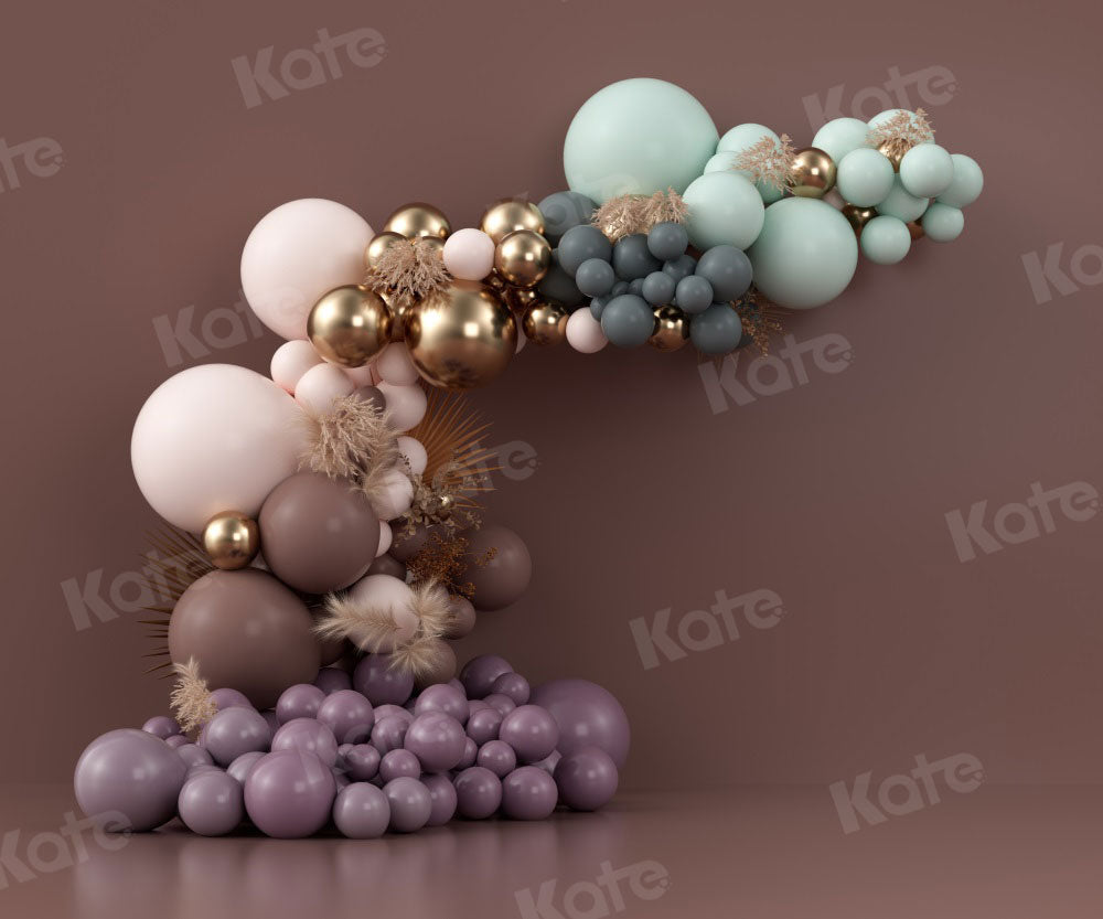 Kate Boho Balloons Backdrop Fall Birthday Designed by Uta Mueller Photography - Kate Backdrop AU