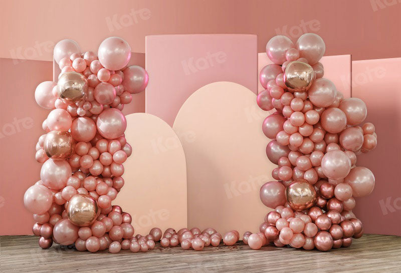 Kate Pink Balloons Backdrop Cake Smash Designed by Uta Mueller Photography - Kate Backdrop AU