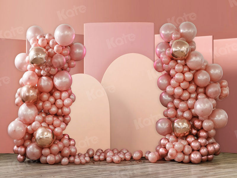 Kate Pink Balloons Backdrop Cake Smash Designed by Uta Mueller Photography - Kate Backdrop AU