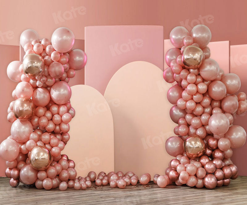 Kate Pink Balloons Backdrop Cake Smash Designed by Uta Mueller Photography - Kate Backdrop AU