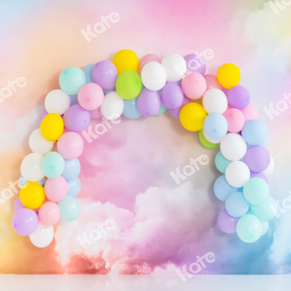 Kate Cake Smash Backdrop Fantastic Colorful Cloud Balloons Arch Designed by Emetselch - Kate Backdrop AU