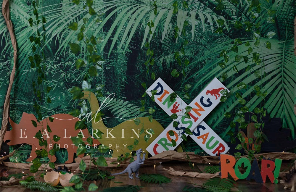 Kate Dinosaur Crossing Forest Backdrop Designed By Erin Larkins - Kate Backdrop AU