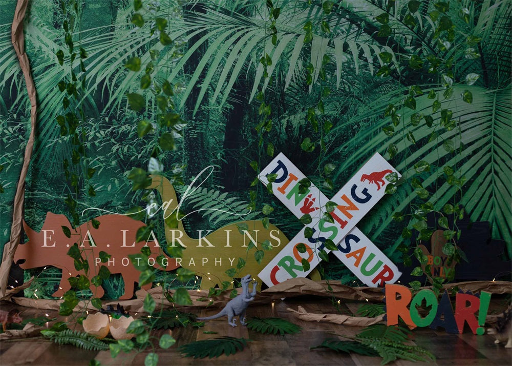 Kate Dinosaur Crossing Forest Backdrop Designed By Erin Larkins - Kate Backdrop AU
