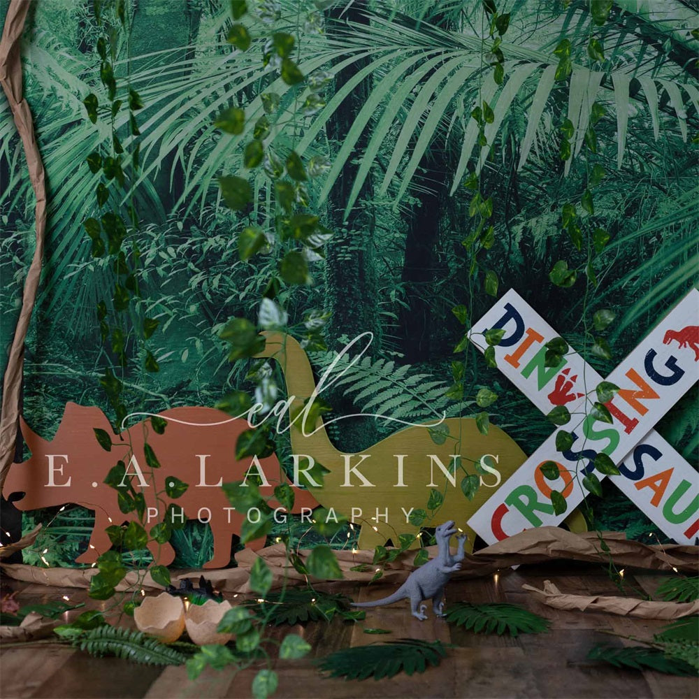 Kate Dinosaur Crossing Forest Backdrop Designed By Erin Larkins - Kate Backdrop AU