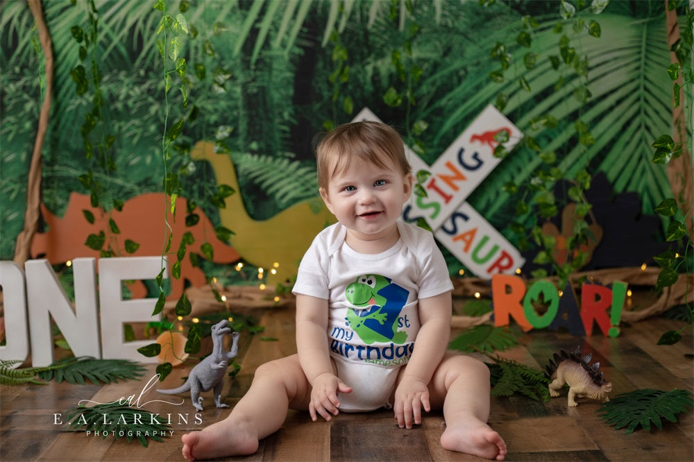 Kate Dinosaur Crossing Forest Backdrop Designed By Erin Larkins - Kate Backdrop AU