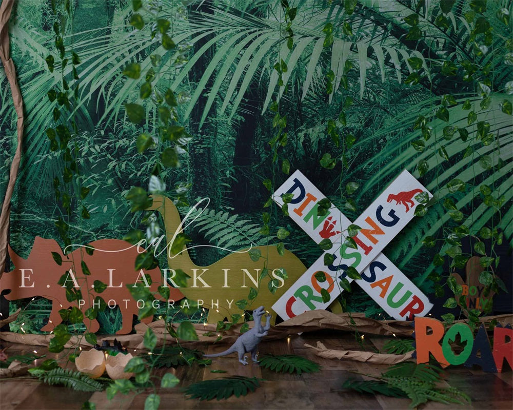 Kate Dinosaur Crossing Forest Backdrop Designed By Erin Larkins - Kate Backdrop AU