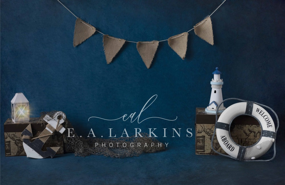 Kate Sail Away Backdrop Blue Cake Smash Designed By Erin Larkins