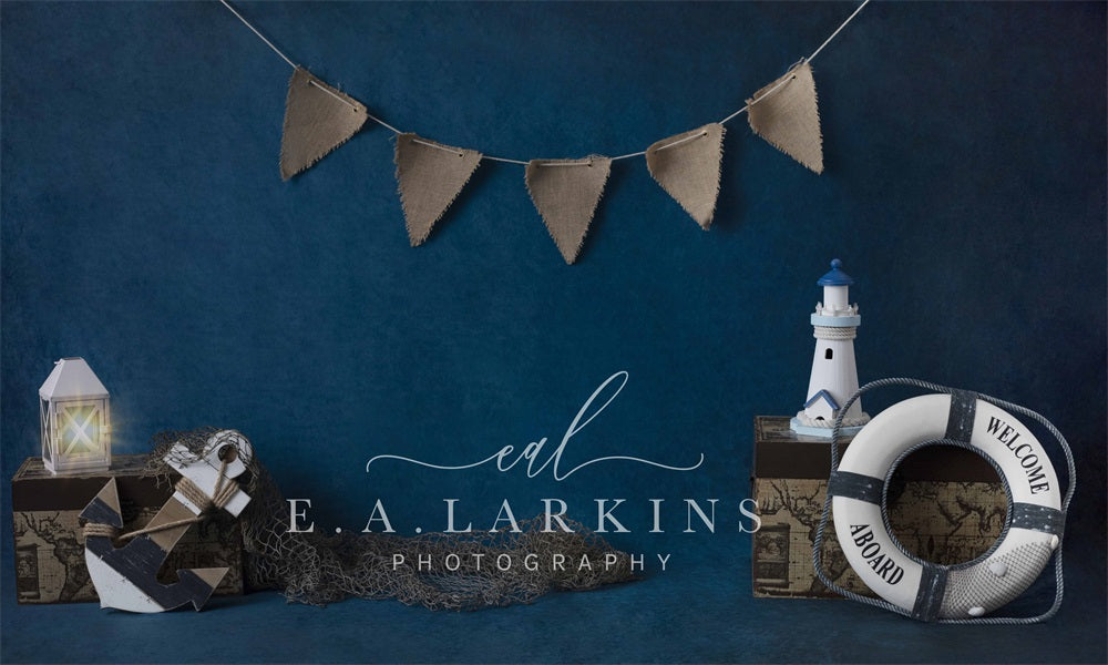 Kate Sail Away Backdrop Blue Cake Smash Designed By Erin Larkins - Kate Backdrop AU