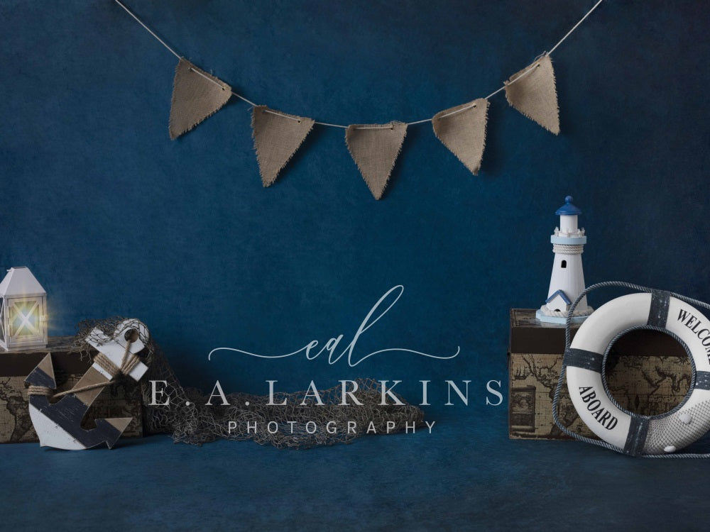 Kate Sail Away Backdrop Blue Cake Smash Designed By Erin Larkins