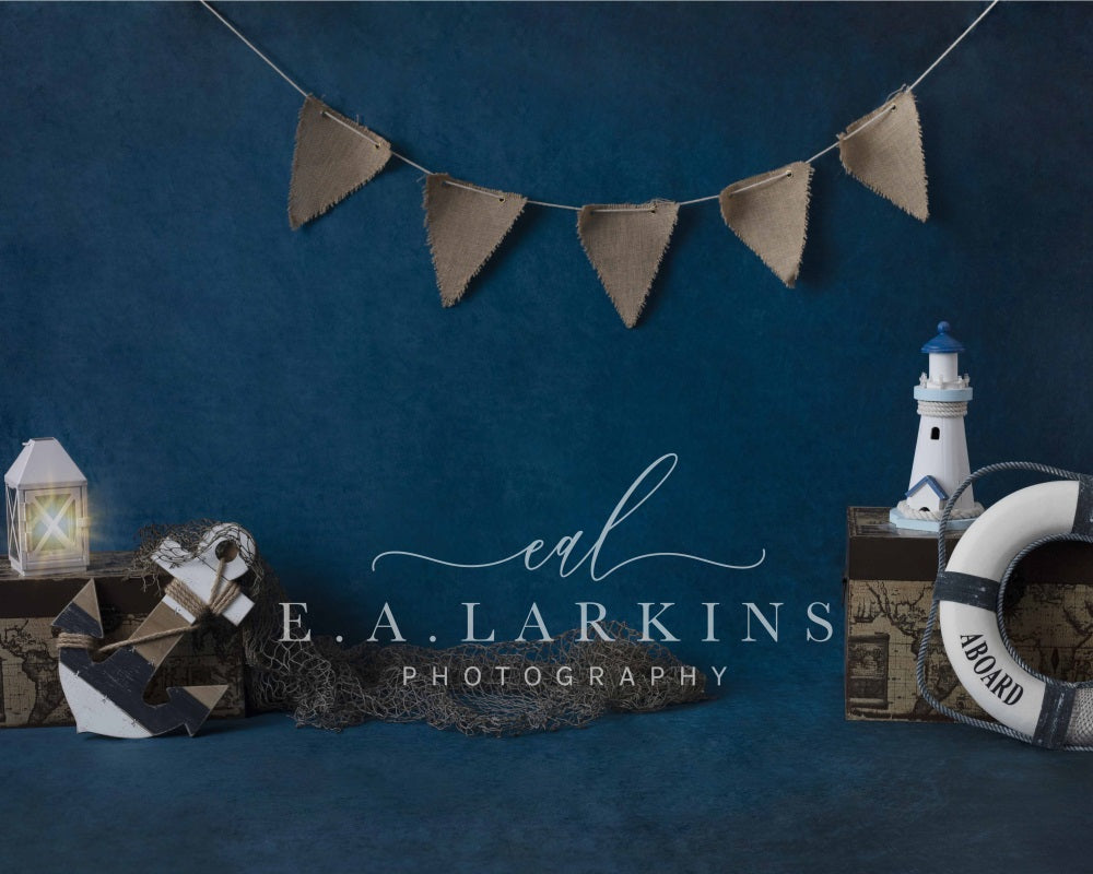 Kate Sail Away Backdrop Blue Cake Smash Designed By Erin Larkins