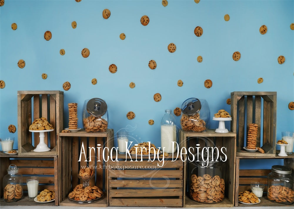 Kate Cookies Blue Backdrops Cake Smash Designed by Arica Kirby