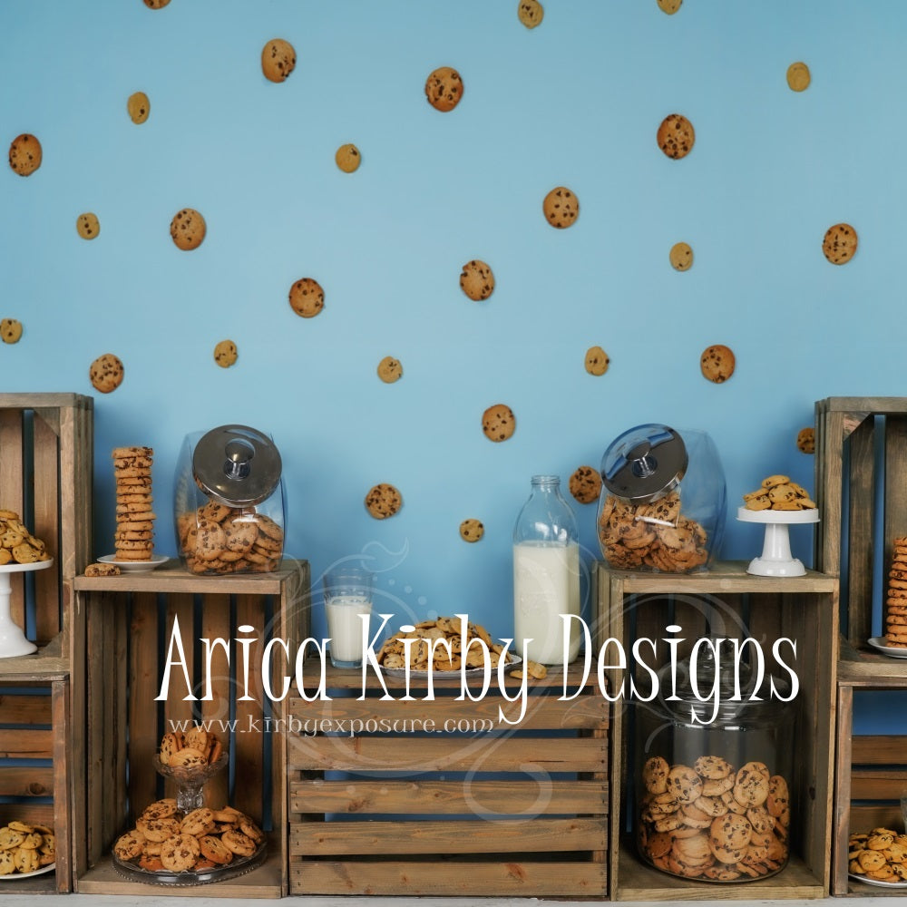 Kate Cookies Blue Backdrops Cake Smash Designed by Arica Kirby