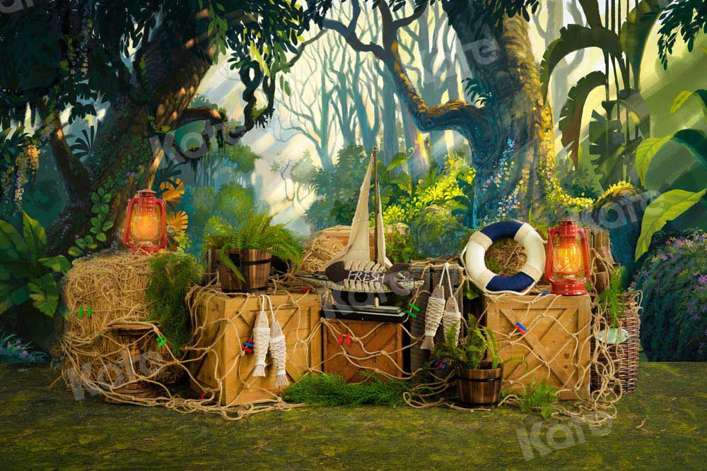 Kate Forest Fishnet Backdrop Grassland Jungle Designed by Emetselch - Kate Backdrop AU