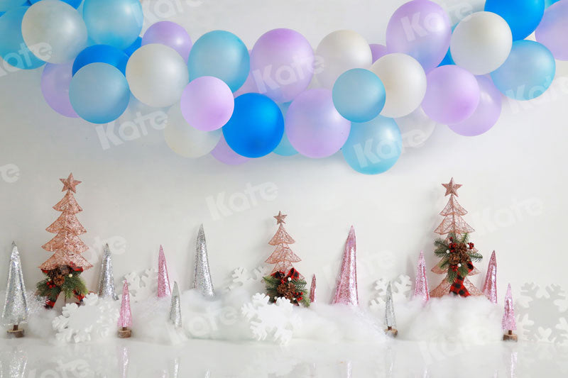 Kate Christmas Backdrop Balloons Cake Smash for Photography - Kate Backdrop AU