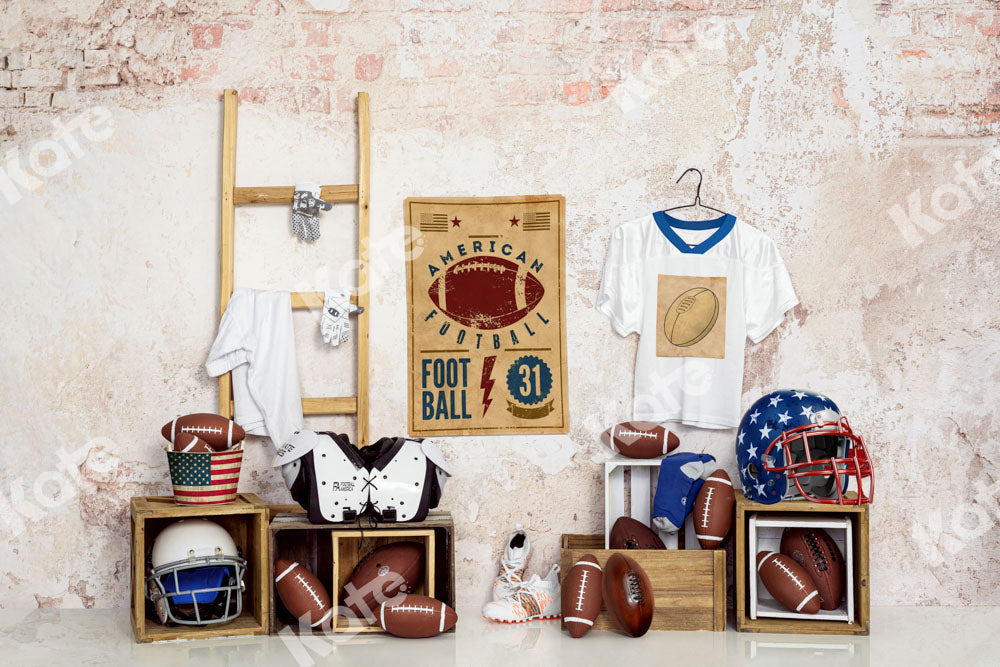 Kate Rugby Boy Backdrop Football Jersey Designed by Uta Mueller Photography
