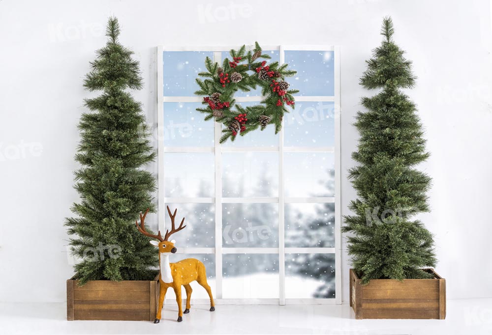 Kate Christmas Backdrop Tree Winter Designed by Emetselch - Kate Backdrop AU