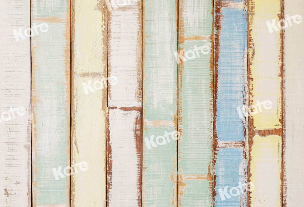 Kate Abstract Backdrop Colorful Wooden Planks Texture Designed by Kate Image - Kate Backdrop AU