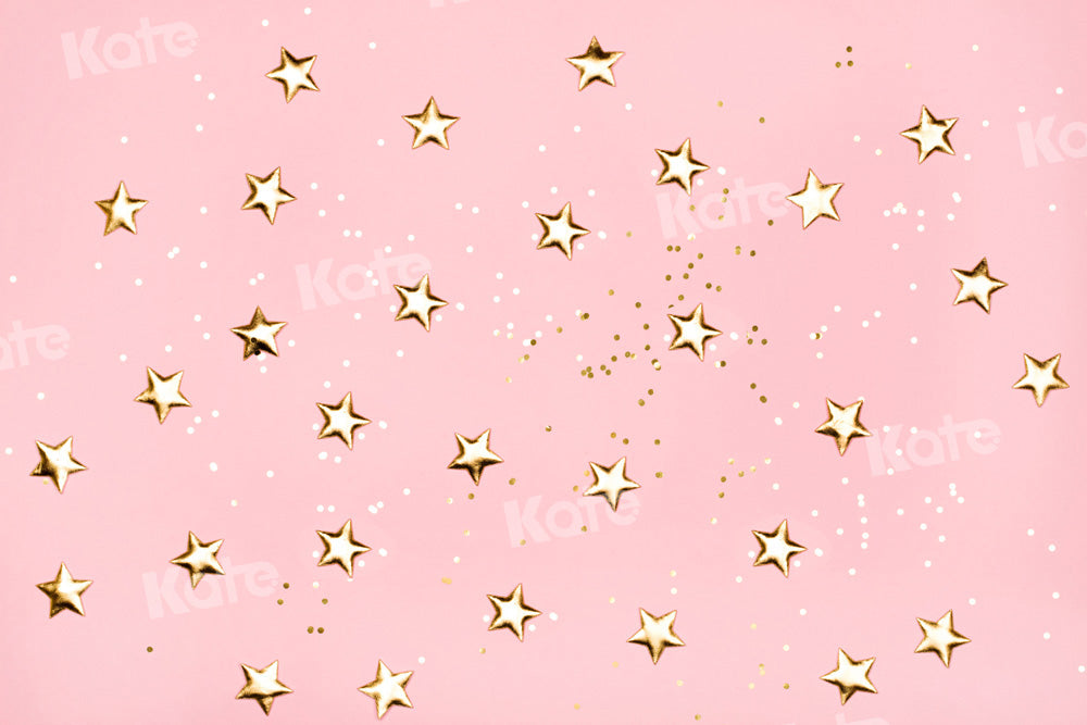 Kate Pink Backdrop Golden Star Cake Smash Party Designed by Chain Photography - Kate Backdrop AU