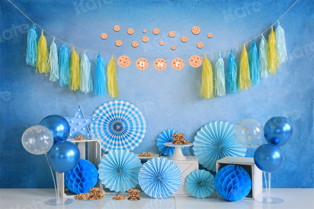 Kate Blue Balloon Backdrop Cookies Cake Smash for Photography - Kate Backdrop AU