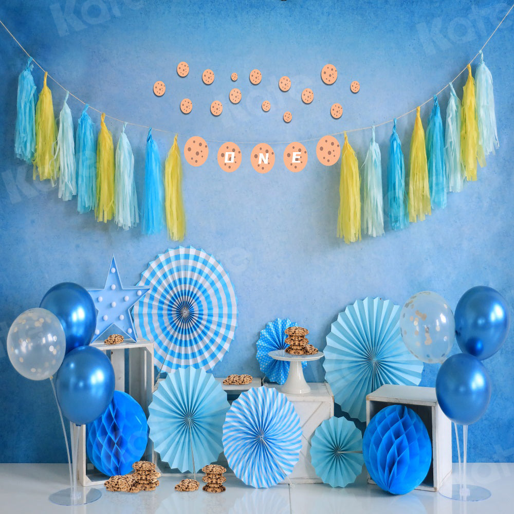 Kate Blue Balloon Backdrop Cookies Cake Smash for Photography - Kate Backdrop AU