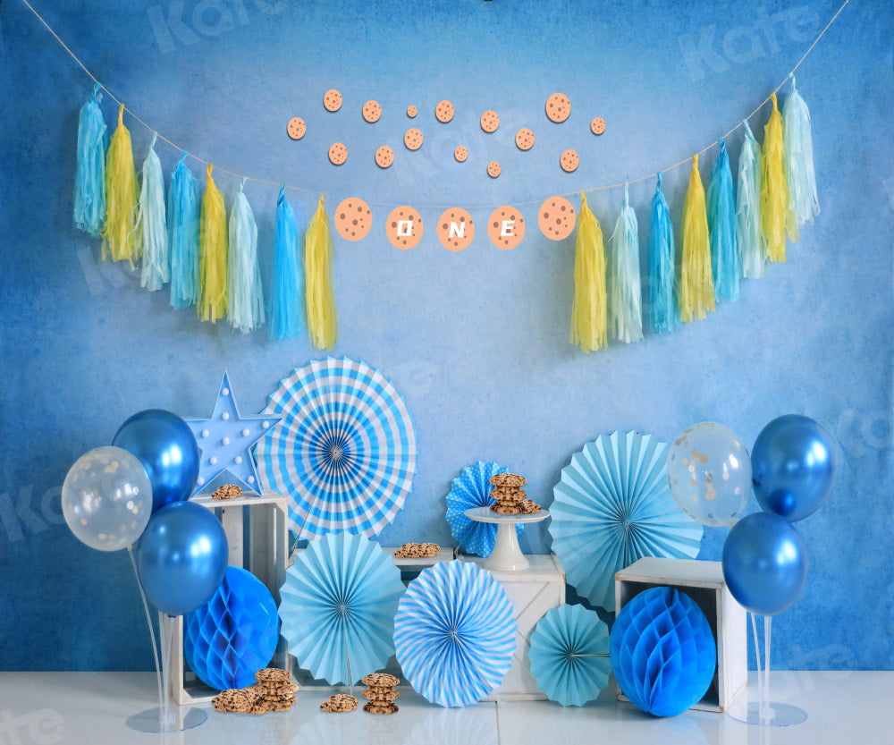 Kate Blue Balloon Backdrop Cookies Cake Smash for Photography - Kate Backdrop AU